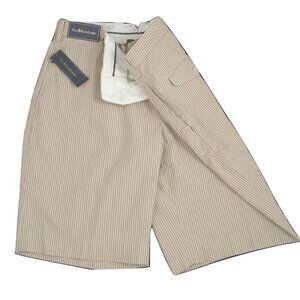 NEW Vintage Polo Ralph Lauren Seersucker Shorts! 36 38 40 Light Brown Tan Stripe